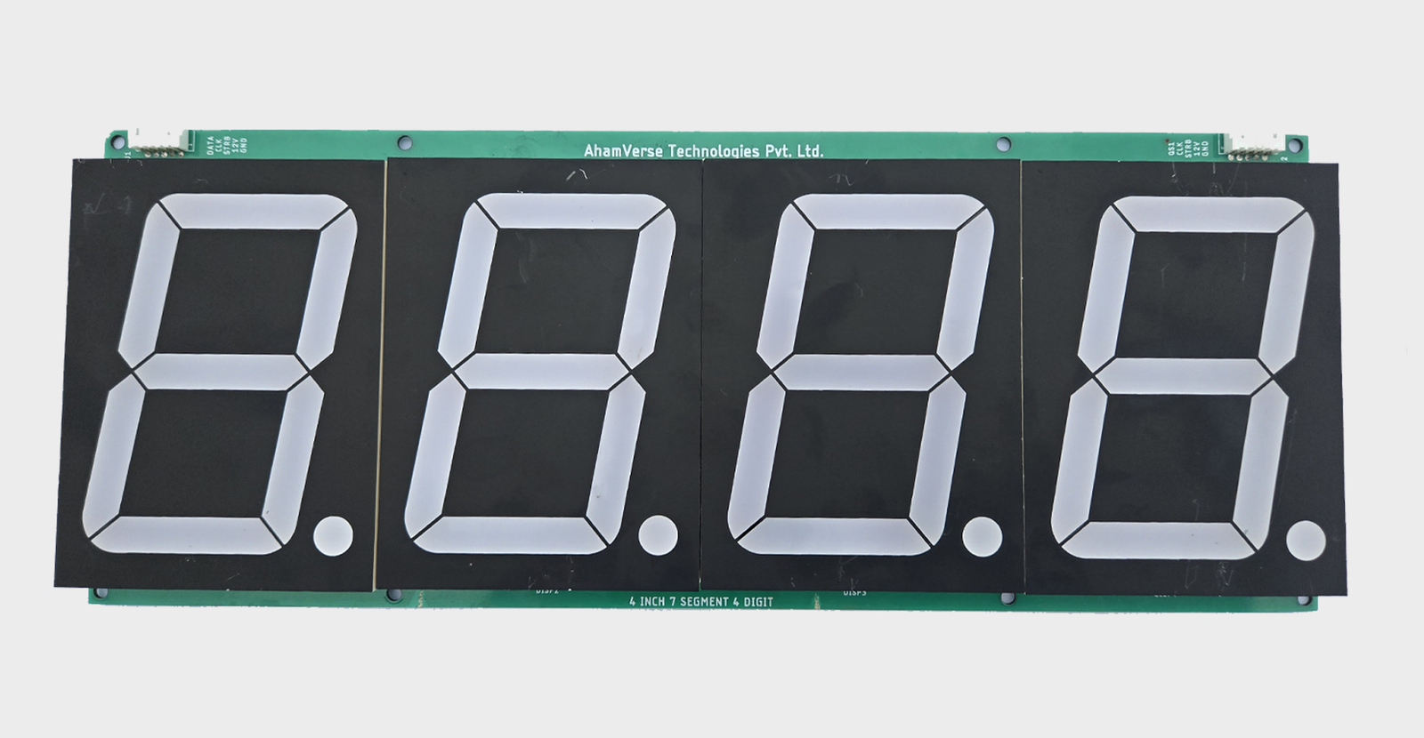 4 inch 4 digit 7 segment display board by AhamVerse Technologies