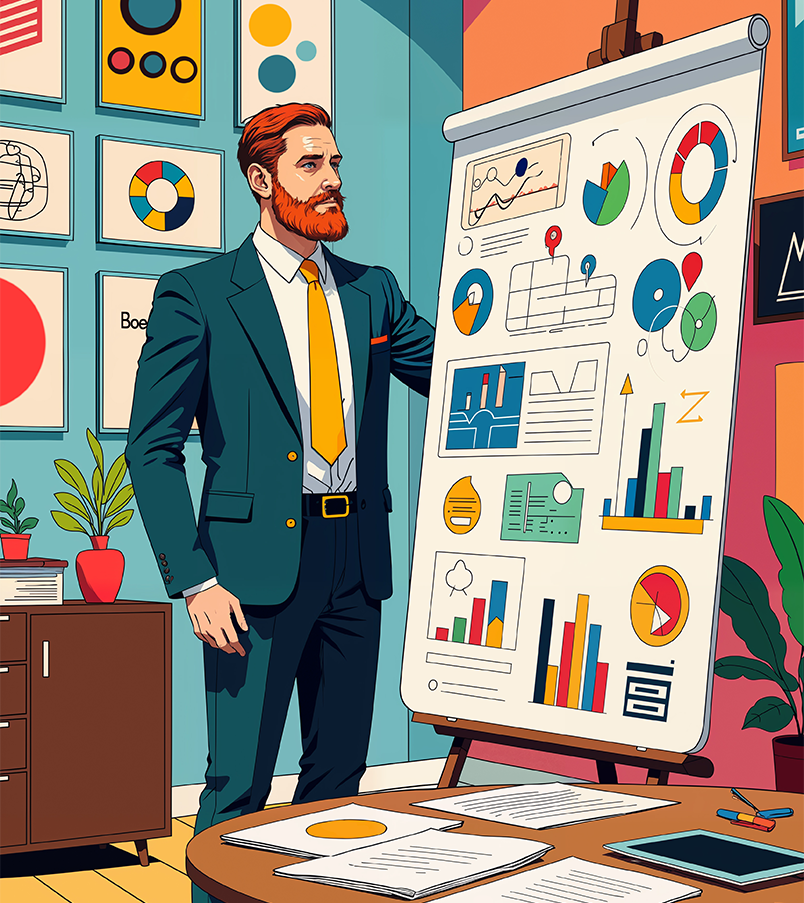 Advertising campaign performance reporting and marketing analytics presentation