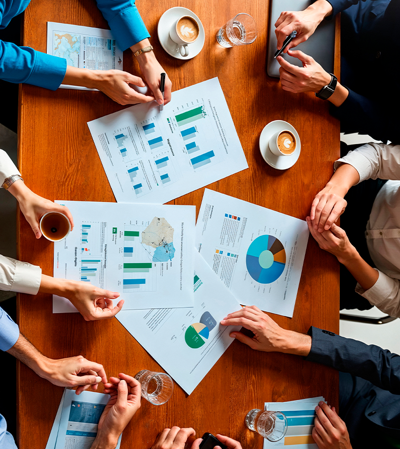 Business team discussing marketing strategy and digital growth opportunities