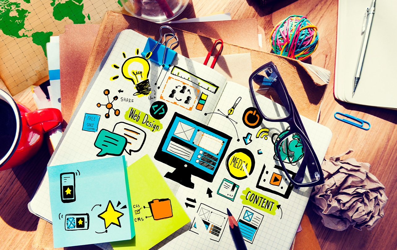 Digital content and creative design concepts for web and social media