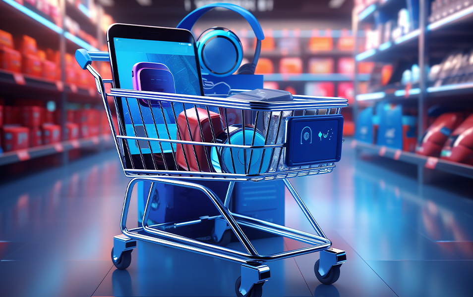Customers shopping online using an e-commerce shopping cart and checkout system