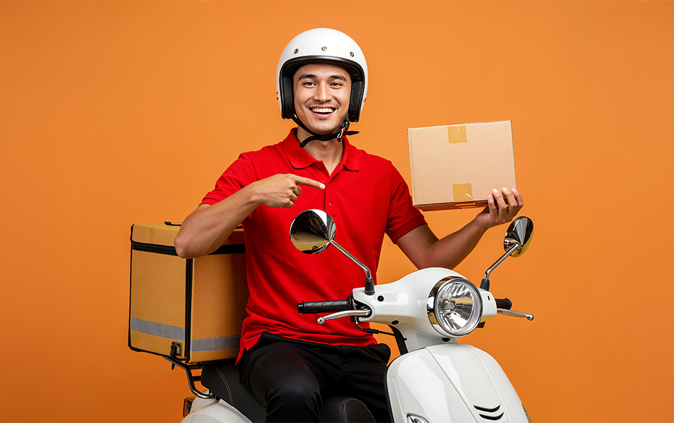 Last-mile delivery management with delivery rider and parcel