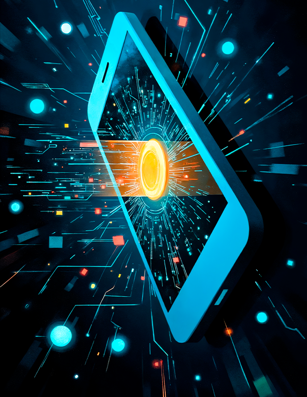 Modern mobile application technology and digital connectivity concept